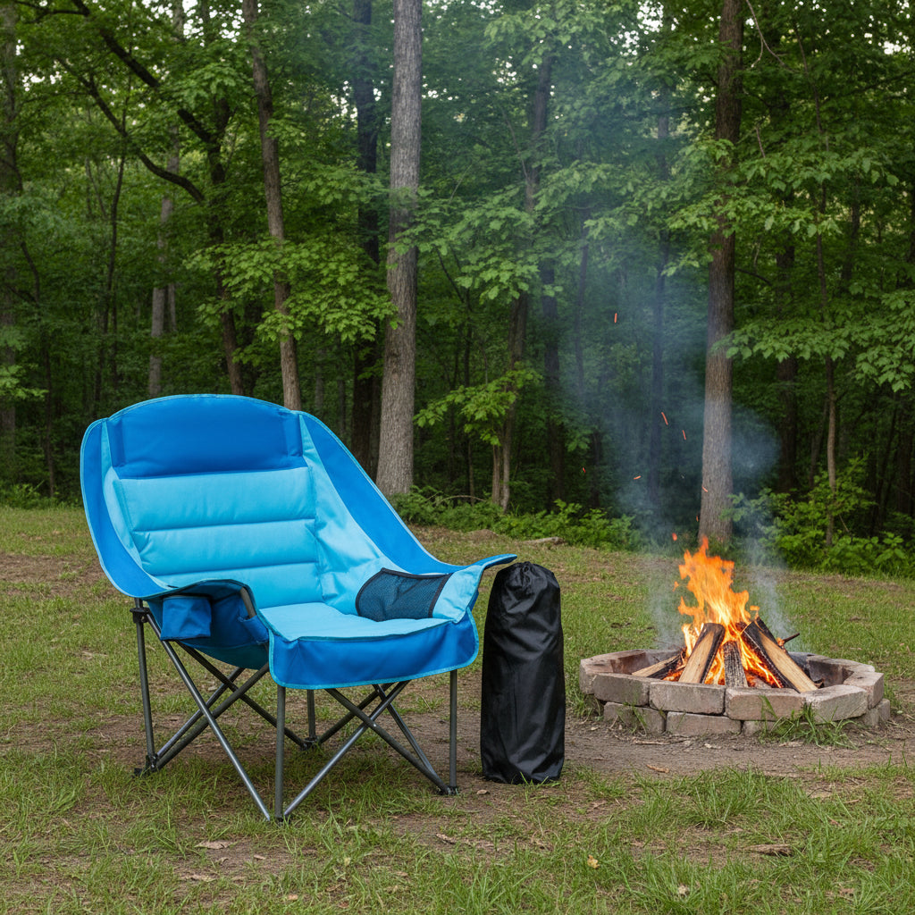 Adventure Ready | Oversized Camping Chair with Padded Armrests & Cup Holder | Durable Steel Frame for Maximum Comfort 5
