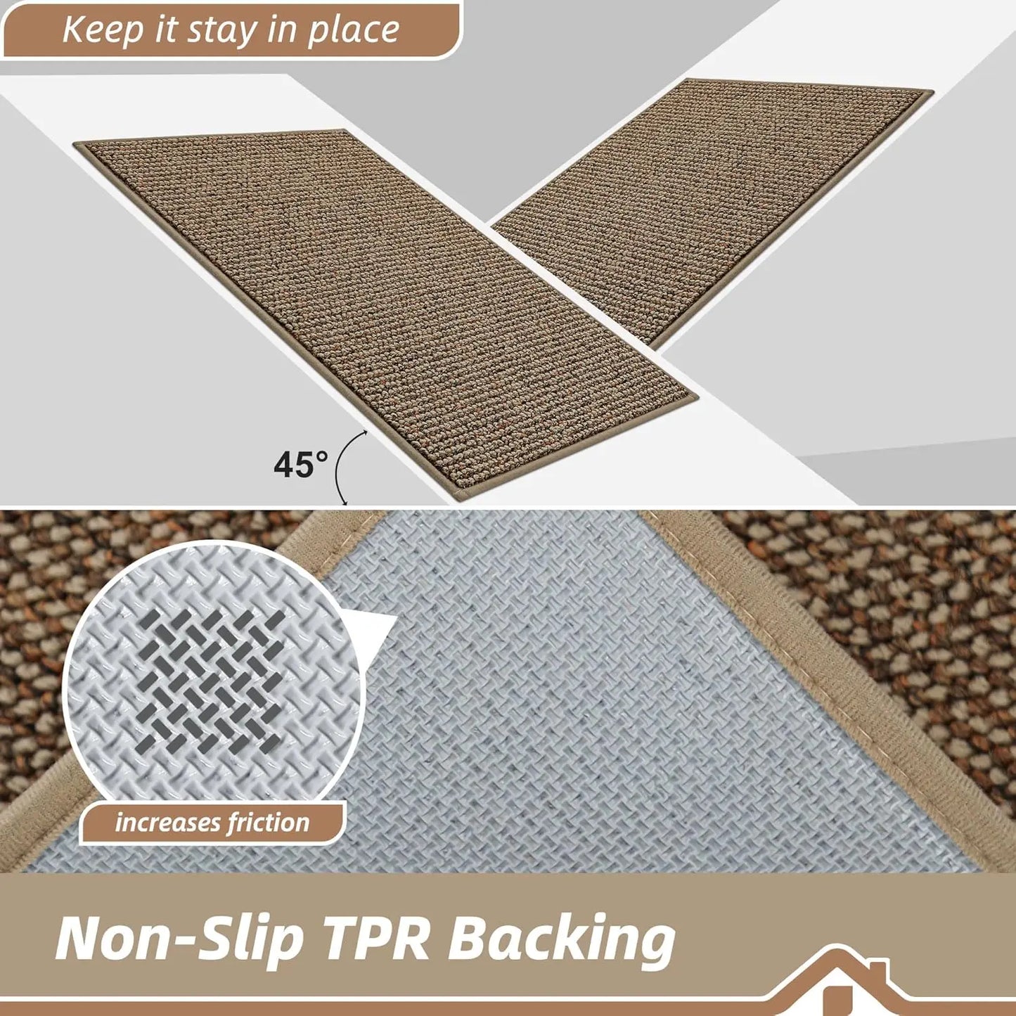 Essential Home | Outdoor Door Mat with Non-Slip Backing | Washable and Dirt-Trapping for Front Entryways