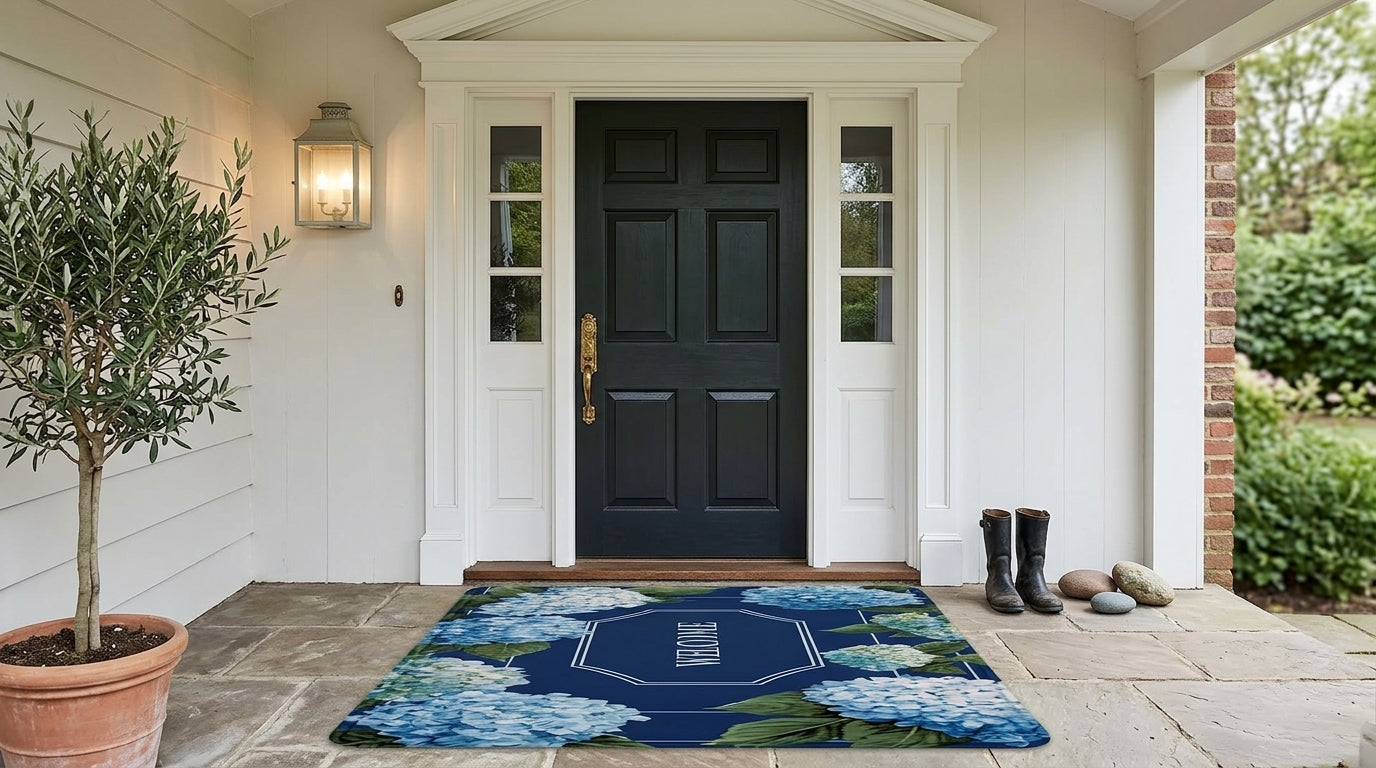 Floral Front Door Mat with Non-Slip Design | Indoor Use for Dirt Protection 5