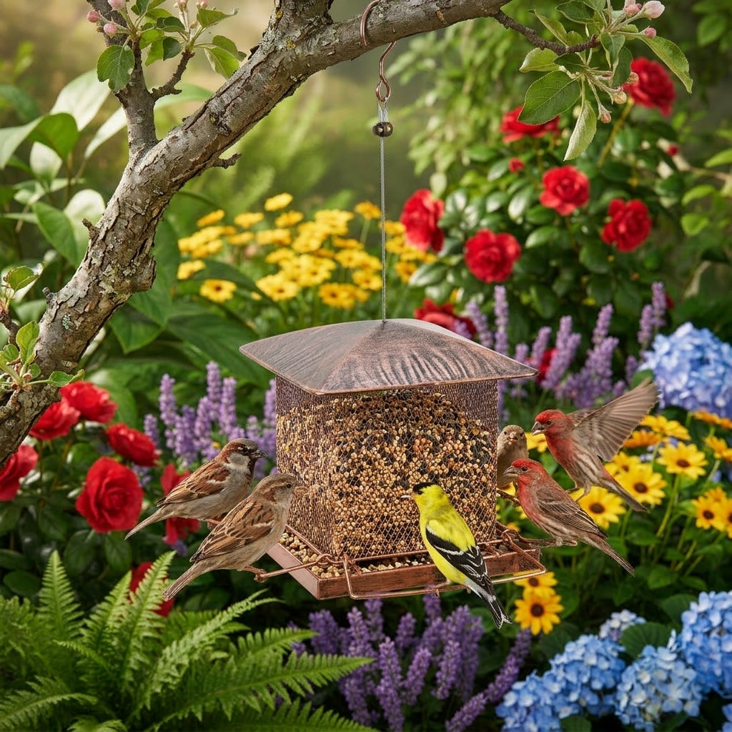 Premium Iron | Squirrel Proof Bird Feeder with Large Capacity Design | Durable Outdoor Solution for Feeding Birds 2