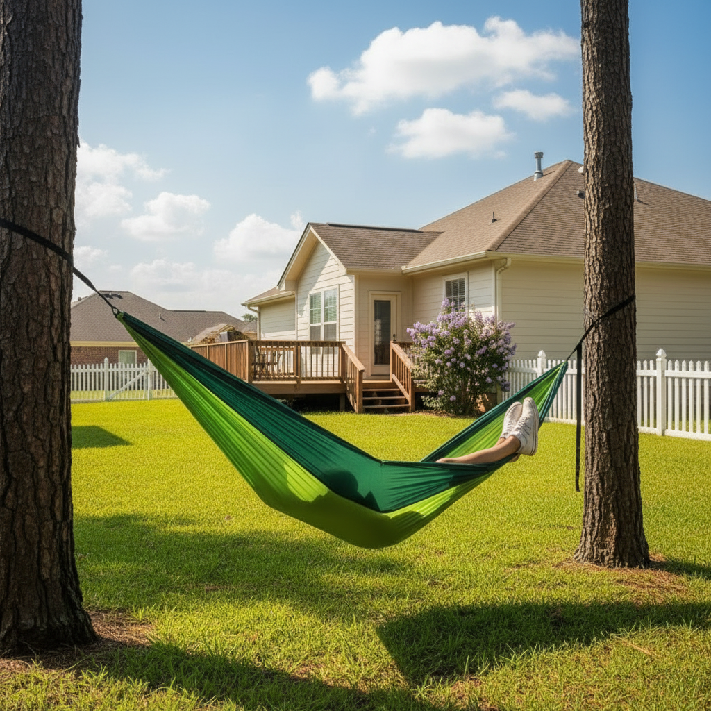 Portable Camping Hammock with Anti-Rollover Design | Lightweight Relaxation Gear for Outdoor Comfort 4