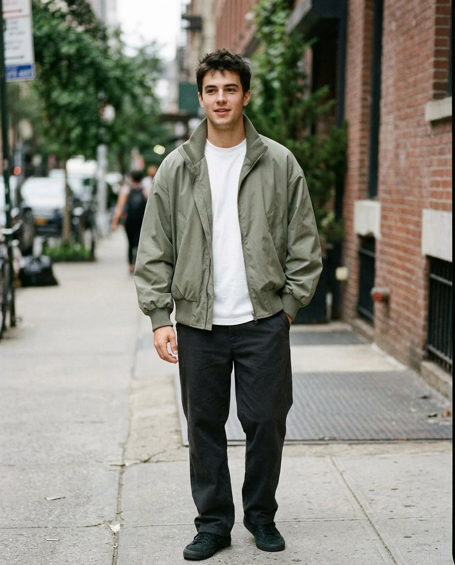 Men's Plain Modern All Weather Bomber Jacket