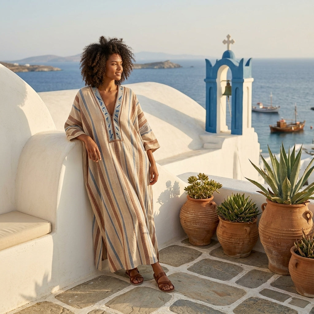 Mediterranean Style Kaftan Dress 9