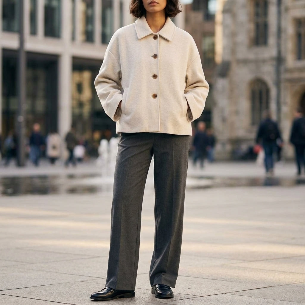 Arden Lane | Womens Wool Coat Jacket with Oversized Fit | Stylish Layering for Winter Warmth 4