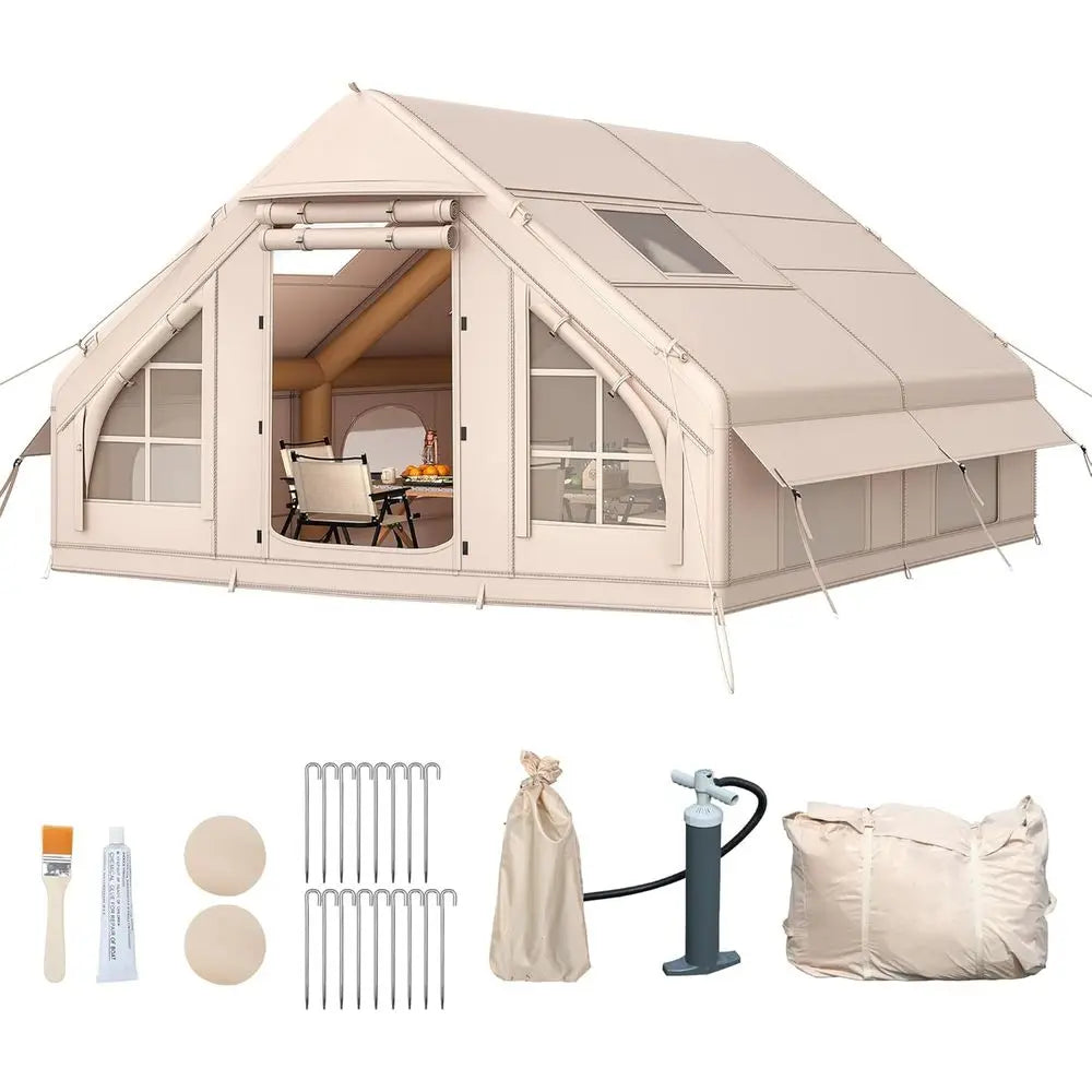 Adventure Ready | Inflatable Camping Tent for 6-8 People with Quick Setup | Waterproof Design for Ultimate Outdoor Comfort