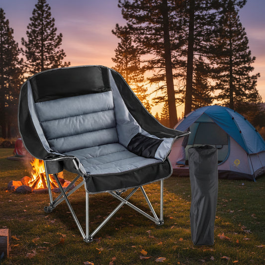 Adventure Ready | Oversized Camping Chair with Padded Armrests & Cup Holder | Durable Steel Frame for Maximum Comfort 1