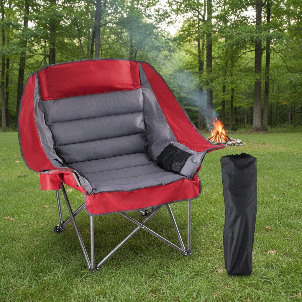 Adventure Ready | Oversized Camping Chair with Padded Armrests & Cup Holder | Durable Steel Frame for Maximum Comfort 3