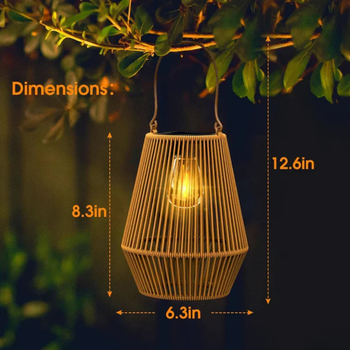 ArtisanGlow | Solar Garden Lantern with Handmade Waterproof Design | Unique Outdoor Solar Lighting for Charming Ambiance