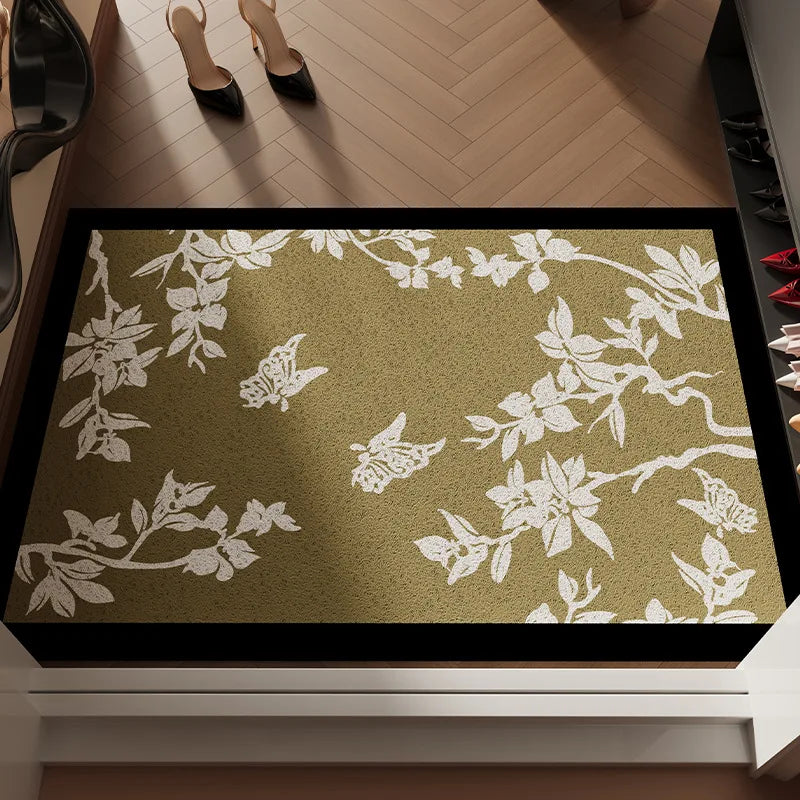 Classic Green Welcome Mat | Absorbent Door Mat with Non-Slip Backing | Indoor & Outdoor Use for Clean Floors
