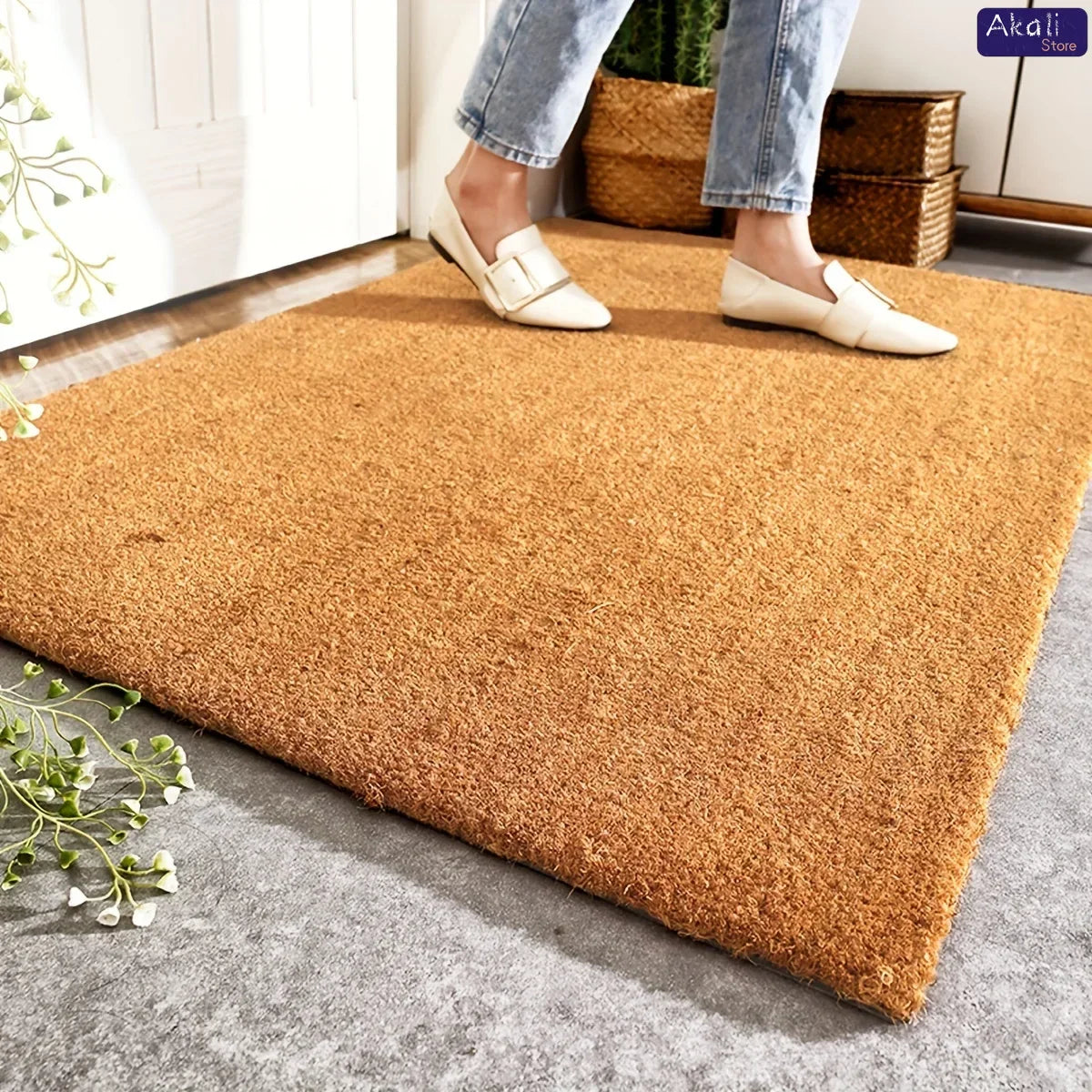 Coconut Palm | Welcome Door Mat with Non-Slip Backing | Durable Outdoor Mat for Entryways and Patios