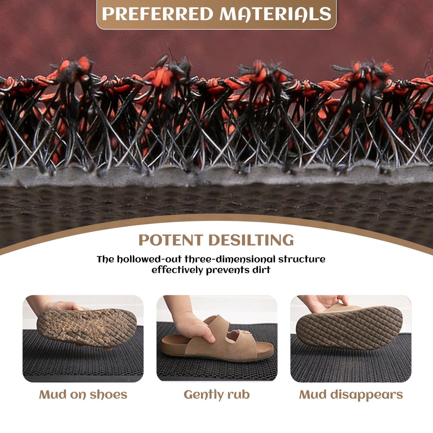 Durable Entrance Mat | Heavy-Duty Front Door Mat with 3D Mesh Technology | Versatile Indoor and Outdoor Use for All Seasons