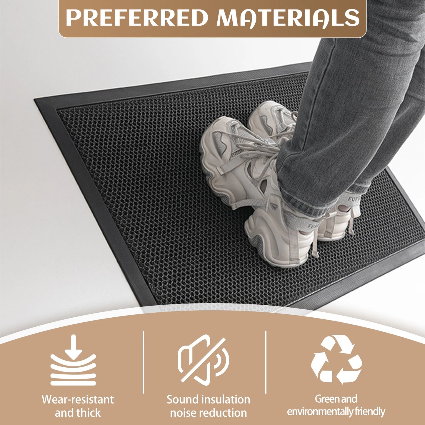 Durable Entrance Mat | Heavy-Duty Front Door Mat with 3D Mesh Technology | Versatile Indoor and Outdoor Use for All Seasons