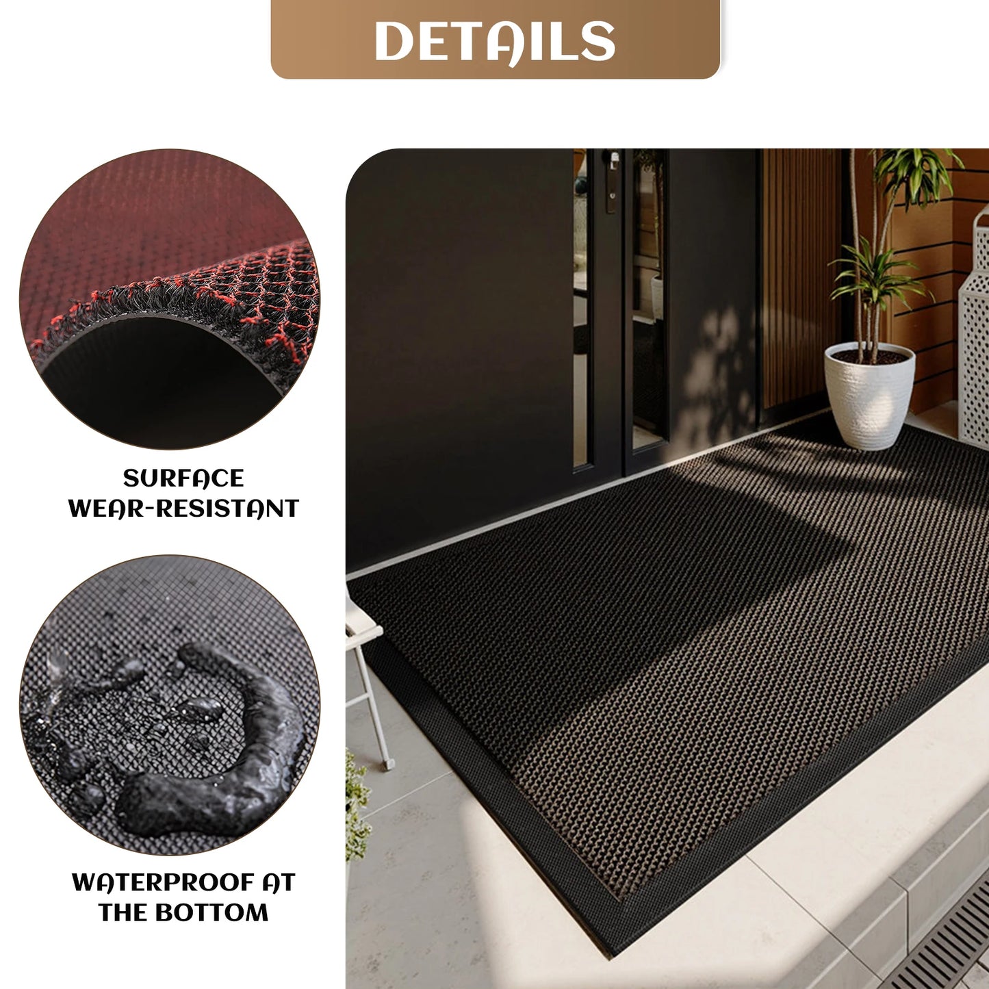 Durable Entrance Mat | Heavy-Duty Front Door Mat with 3D Mesh Technology | Versatile Indoor and Outdoor Use for All Seasons