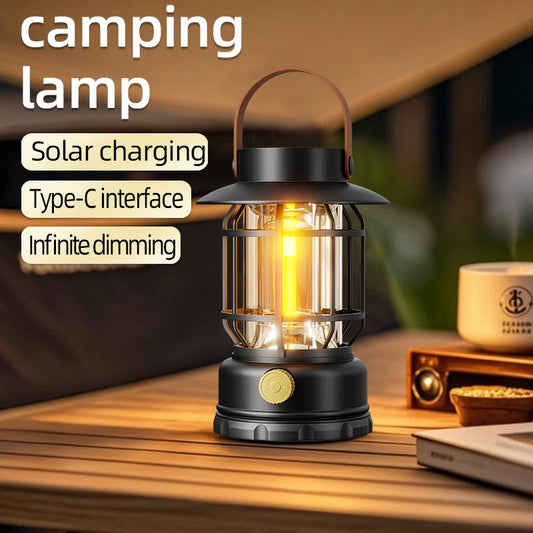 EcoLight | Solar Camping Lantern with Ultra-Bright LED & USB Charging | Portable Design for Outdoor Adventures