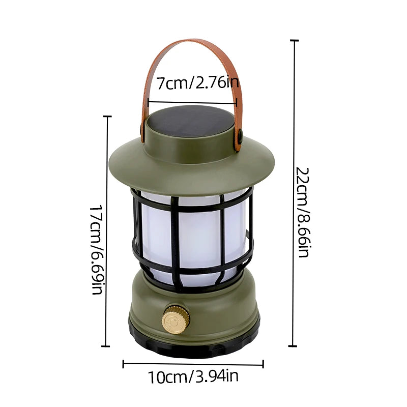 EcoLight | Solar Camping Lantern with Ultra-Bright LED & USB Charging | Portable Design for Outdoor Adventures