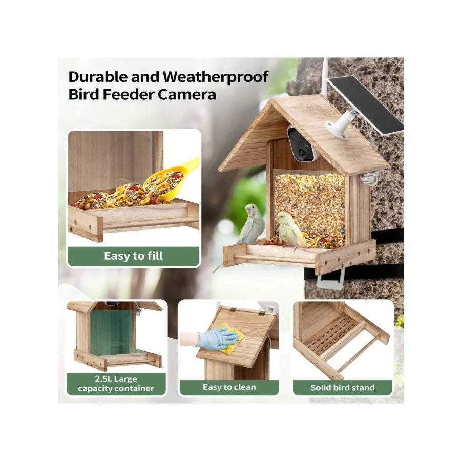 EcoVision | Smart Bird Feeder with HD Camera & WiFi Connectivity | Solar-Powered for Ultimate Bird Watching Experience