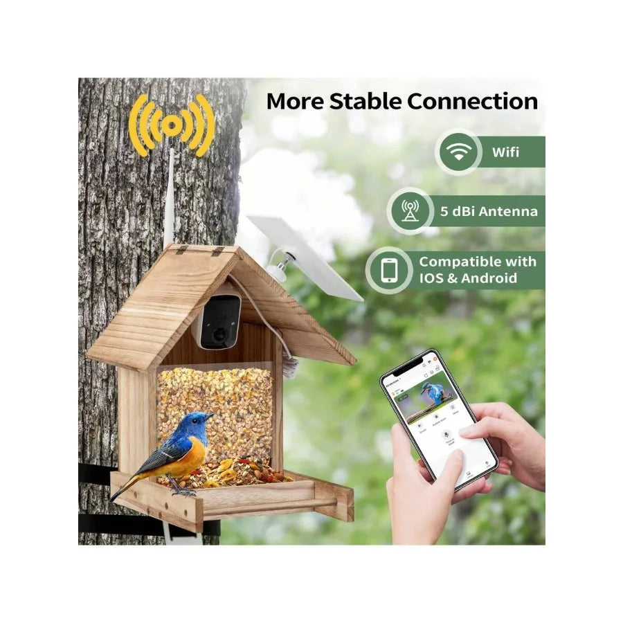 EcoVision | Smart Bird Feeder with HD Camera & WiFi Connectivity | Solar-Powered for Ultimate Bird Watching Experience