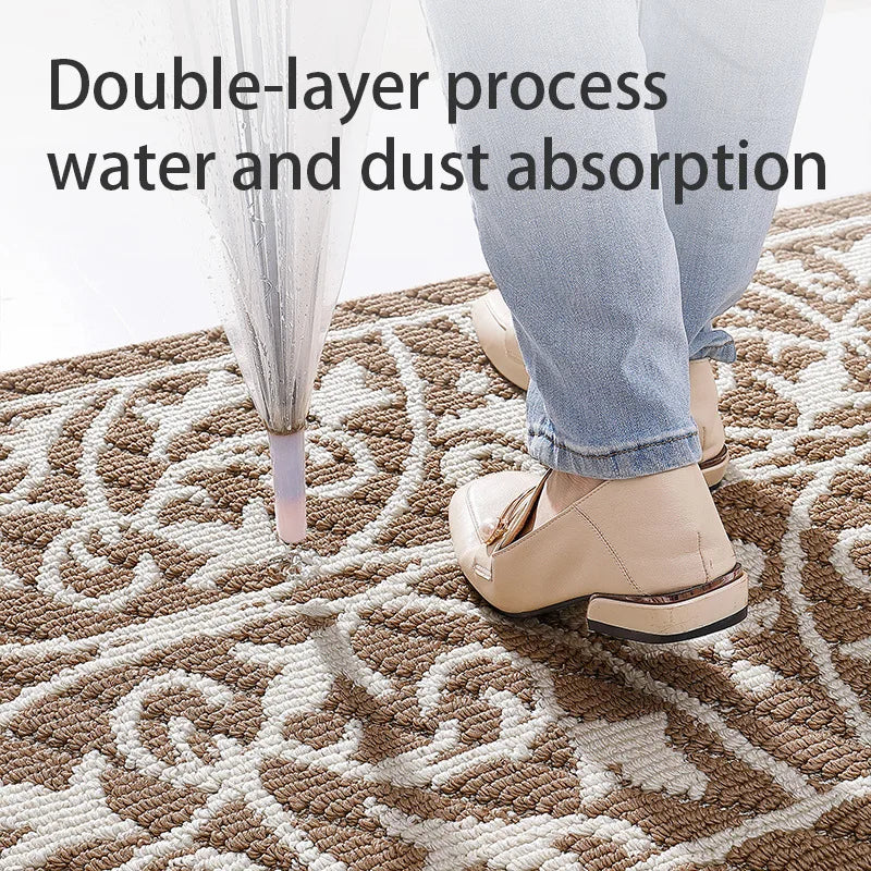 Elegant Collection | Outdoor Doormat with Dust-Trapping Design | Non-Slip Rug for Enhanced Entryway Safety