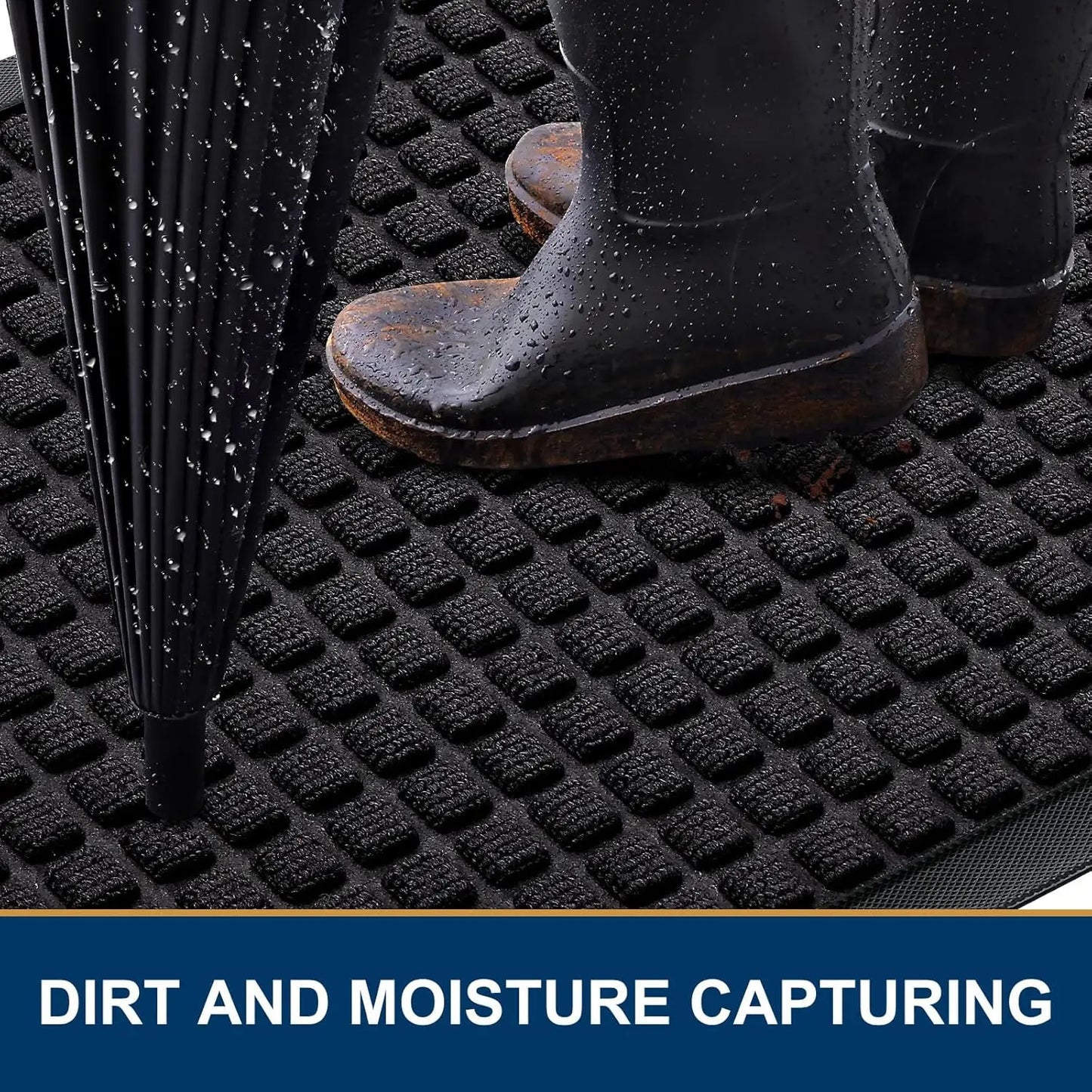 Elegant Entrance | Heavy Duty Rubber Doormat with Non-Slip Design | Durable Welcome Mat for Indoor & Outdoor Use