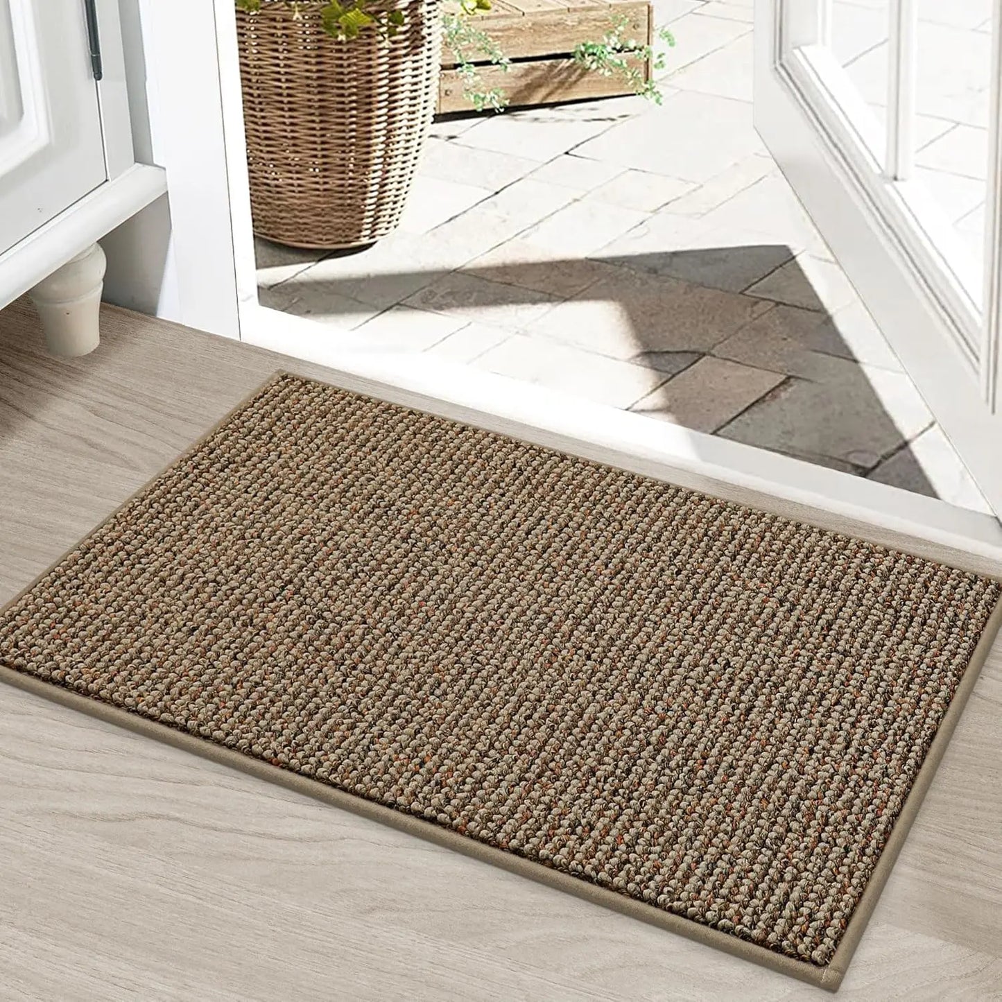 Essential Home | Outdoor Door Mat with Non-Slip Backing | Washable and Dirt-Trapping for Front Entryways
