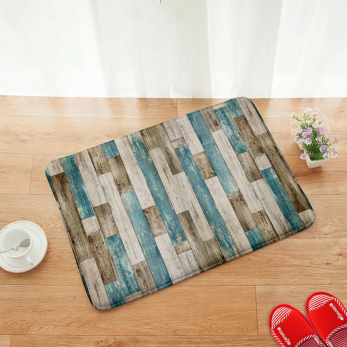Floral Welcome Mat | Durable Flannel Door Mat with Machine Washable Design | Versatile Rug for Indoor & Outdoor Use