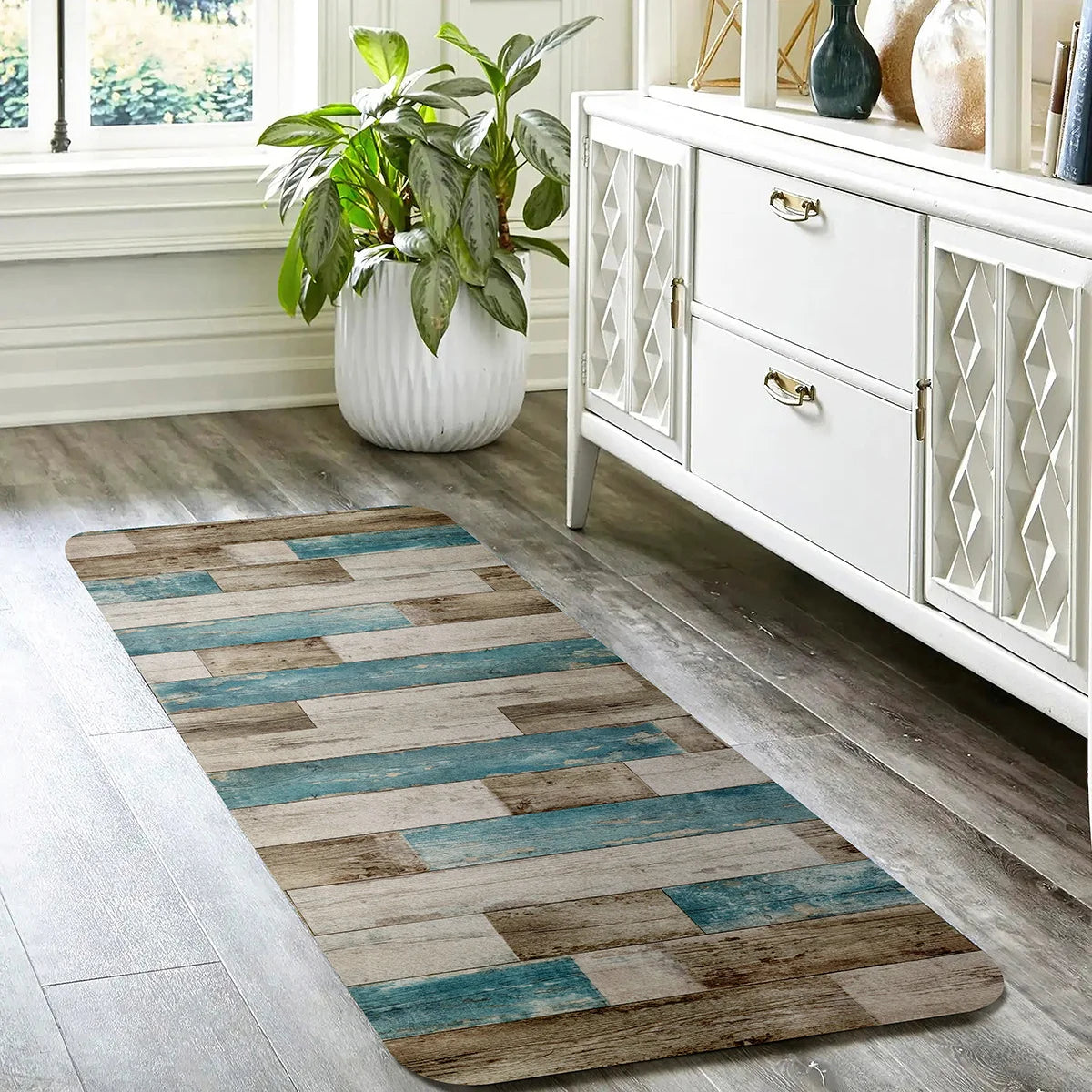 Floral Welcome Mat | Durable Flannel Door Mat with Machine Washable Design | Versatile Rug for Indoor & Outdoor Use