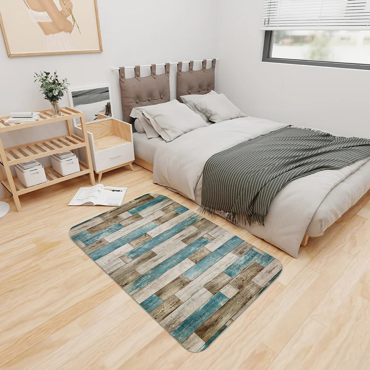 Floral Welcome Mat | Durable Flannel Door Mat with Machine Washable Design | Versatile Rug for Indoor & Outdoor Use