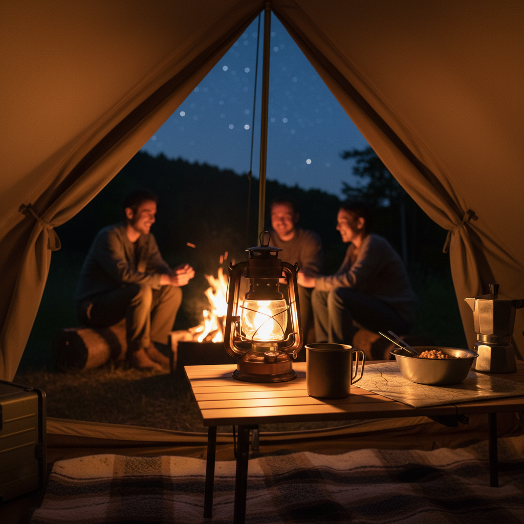 Retro Lantern | LED Camping Light with Flame Effect & USB-C Rechargeable | Portable Design for Home and Outdoor Use