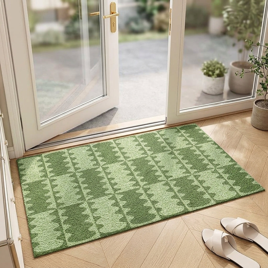 Rustic Geometric Door Mat | Durable Outdoor Mat with Anti-Slip Backing | Effective Dirt Trapping for Clean Entryways