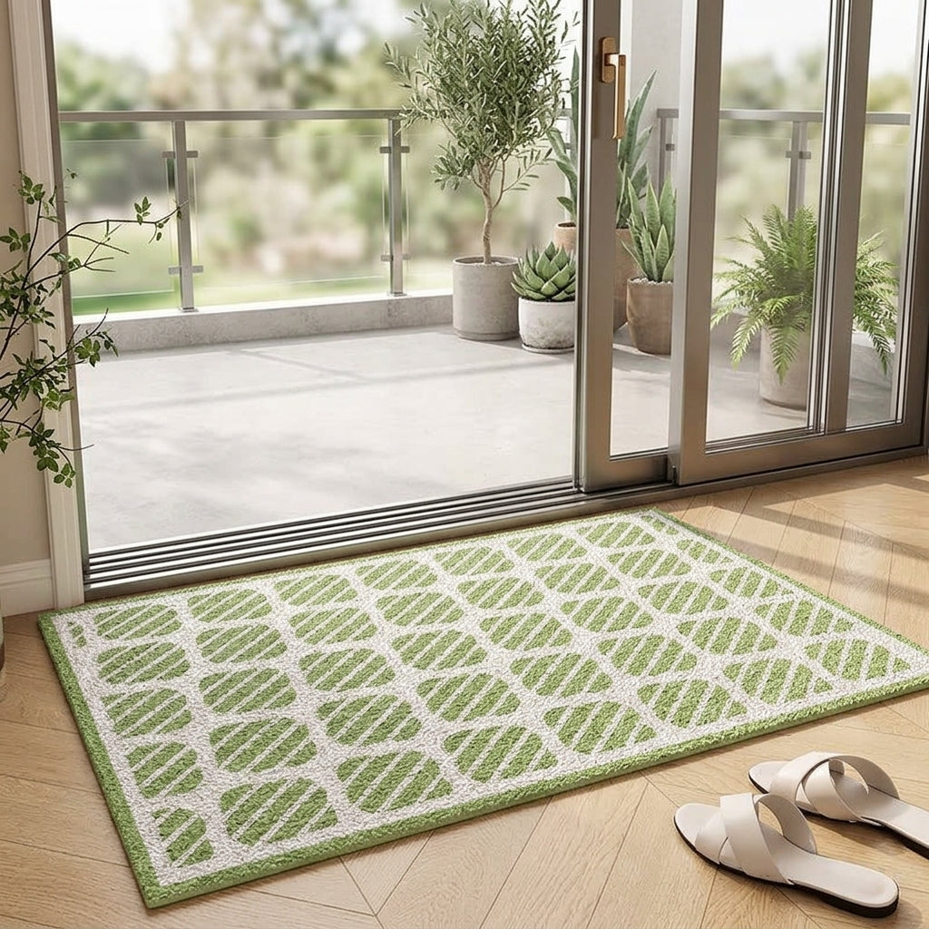 Rustic Geometric Door Mat | Durable Outdoor Mat with Anti-Slip Backing | Effective Dirt Trapping for Clean Entryways