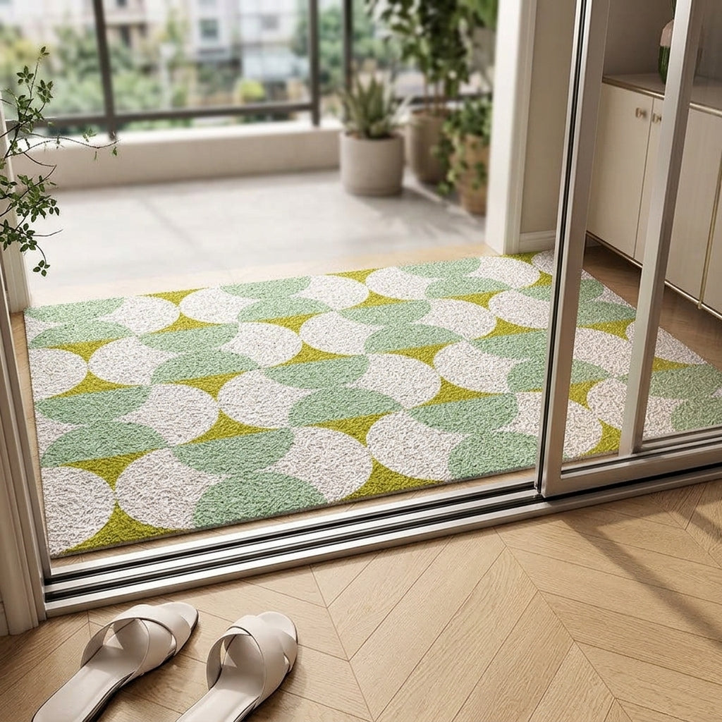 Rustic Geometric Door Mat | Durable Outdoor Mat with Anti-Slip Backing | Effective Dirt Trapping for Clean Entryways