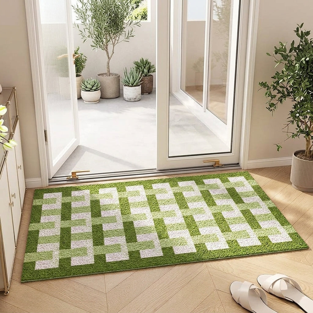 Rustic Geometric Door Mat | Durable Outdoor Mat with Anti-Slip Backing | Effective Dirt Trapping for Clean Entryways