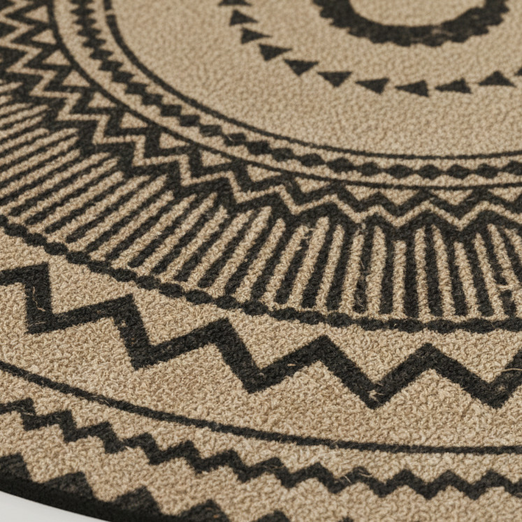 Bohemian Geometric Print Non-Slip Doormat Semicircular Polyester 60x90cm 1