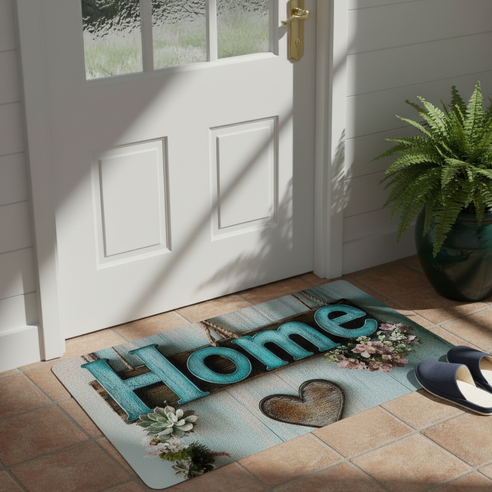 Modern Style Carpet Door Mat Home Wooden Letters 60x90cm 2