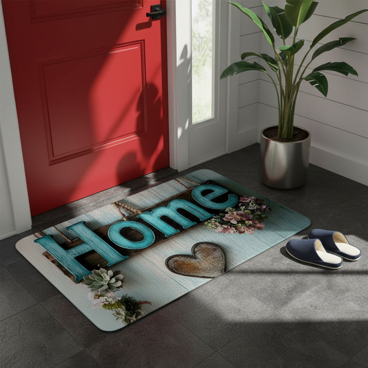 Modern Style Carpet Door Mat Home Wooden Letters 60x90cm 1
