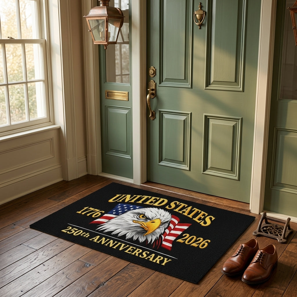 Bald Eagle Flag Felt Door Mat 250th Anniversary 1776-2026 4