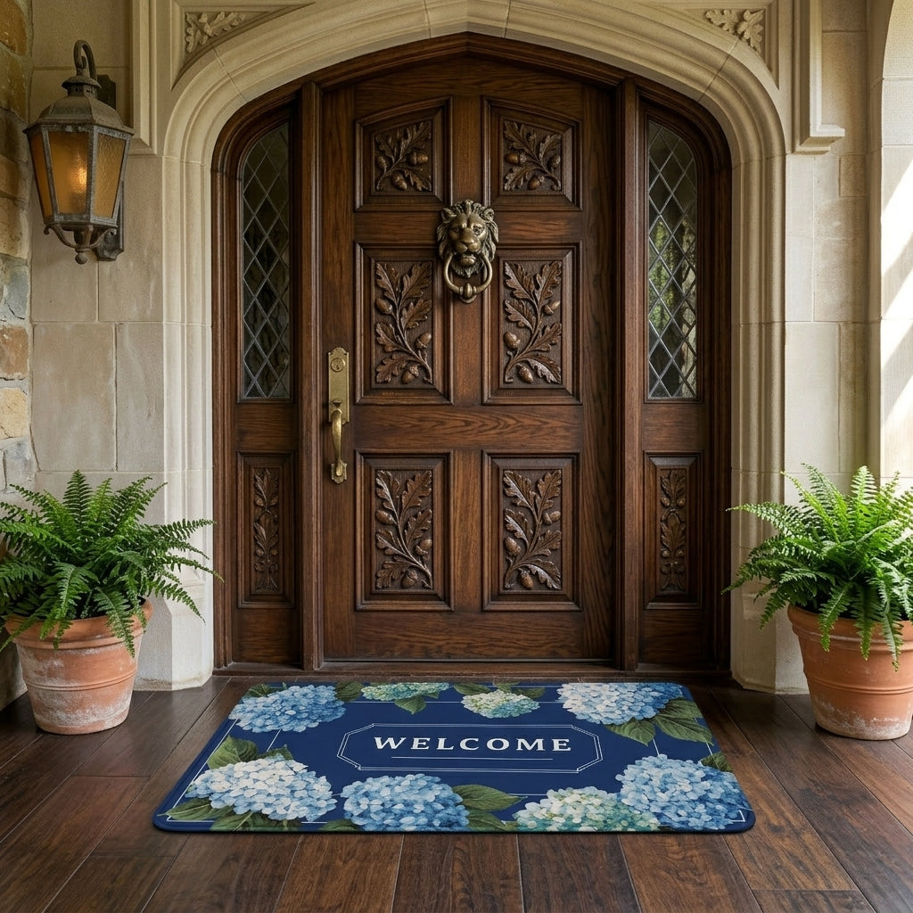 Floral Front Door Mat with Non-Slip Design | Indoor Use for Dirt Protection 1