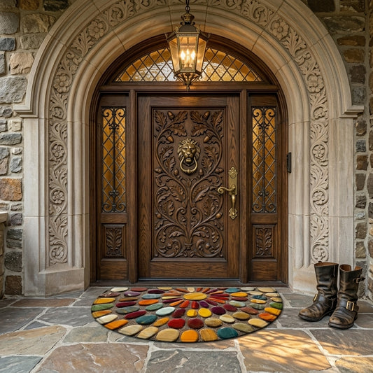 Colorful Pebble Printed Doormat Soft Flannel 60x90cm 1