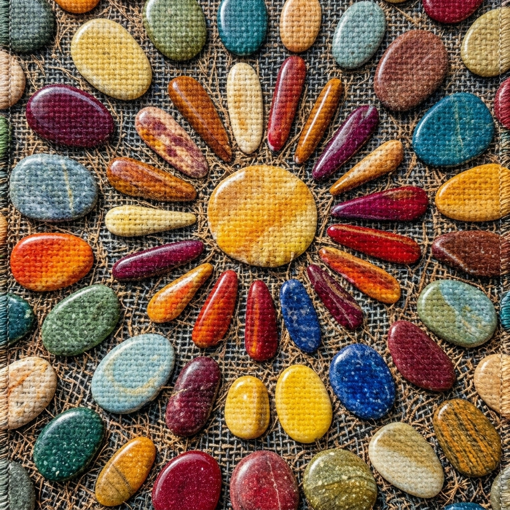 Colorful Pebble Printed Doormat Soft Flannel 60x90cm 3
