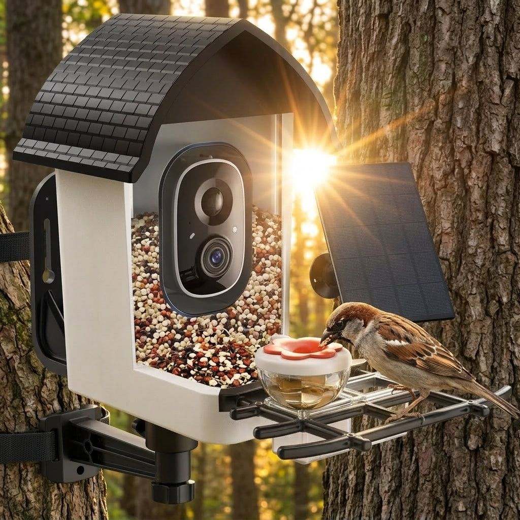 Smart Bird Feeder | Solar-Powered Feeder with 2K HD Camera | AI Bird ID for Enhanced Outdoor Birdwatching 2