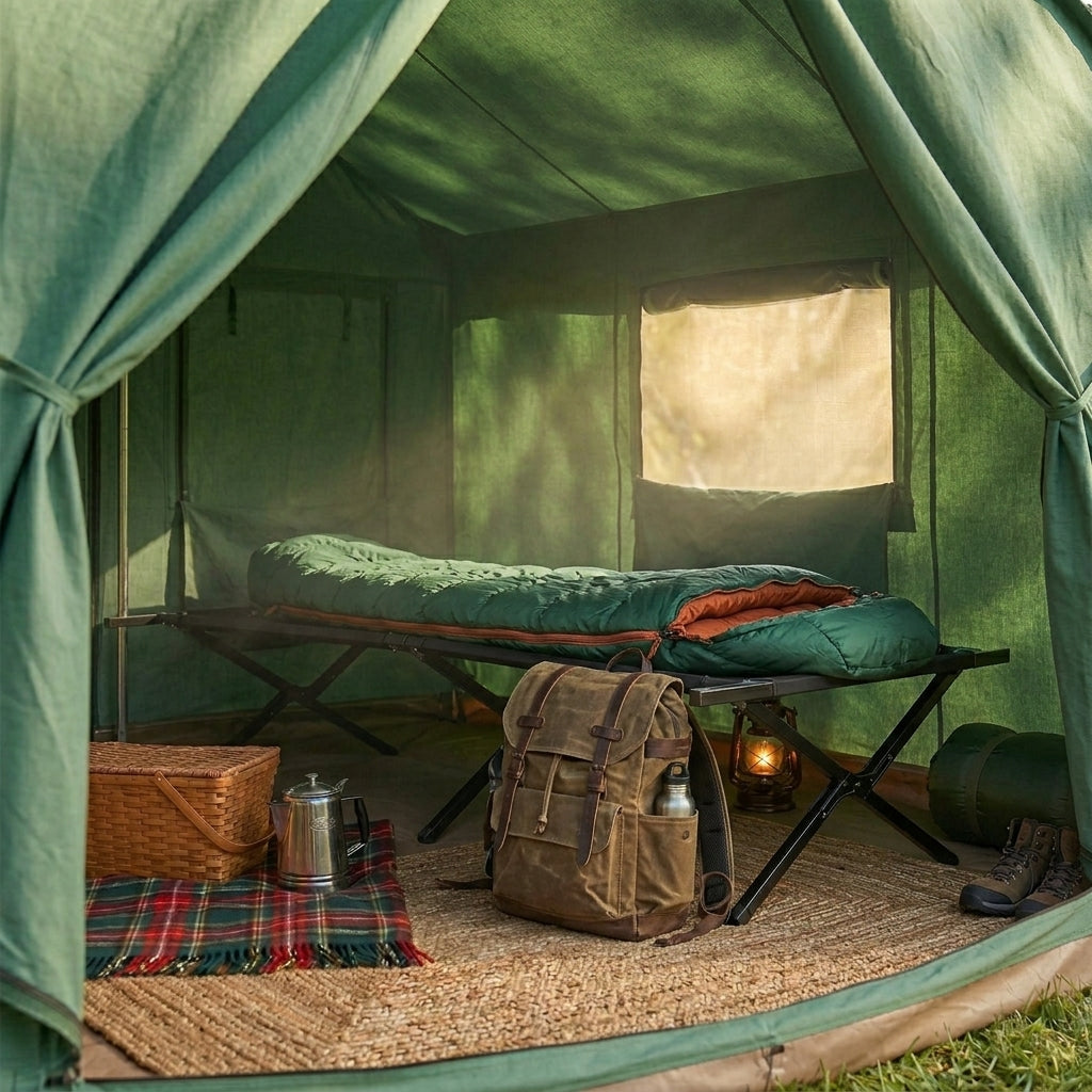 Outdoor Comfort | Portable Camping Cot with Extra-Wide Sleep Space | Sturdy Design for Ultimate Relaxation 1
