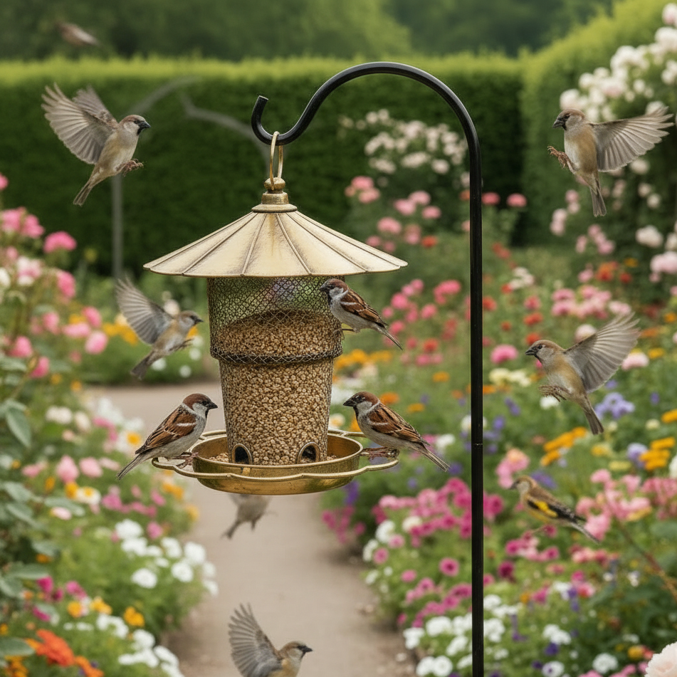 Garden Haven | Squirrel Proof Bird Feeder with Large Capacity Design | Durable Metal Outdoor Feeding Station for Birdwatching 5