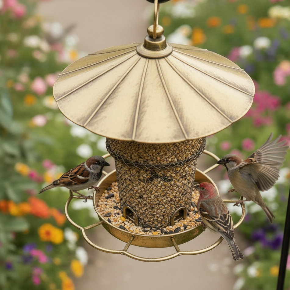 Garden Haven | Squirrel Proof Bird Feeder with Large Capacity Design | Durable Metal Outdoor Feeding Station for Birdwatching 4