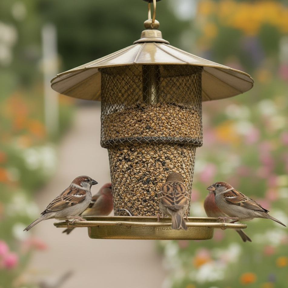 Garden Haven | Squirrel Proof Bird Feeder with Large Capacity Design | Durable Metal Outdoor Feeding Station for Birdwatching 3