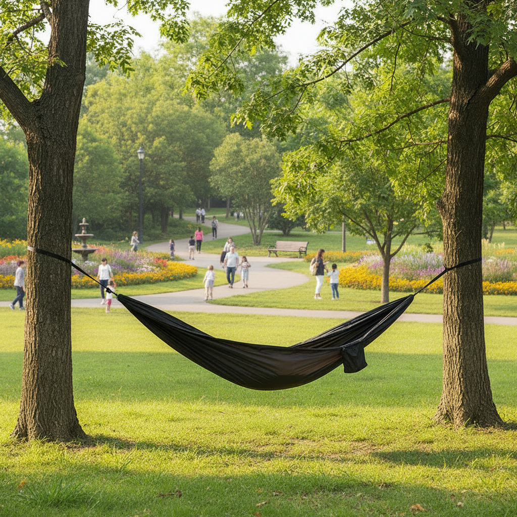 Outdoor Haven | Lightweight Camping Hammock with Straps & Storage Bag | Perfect for Beach Picnics and Hiking Adventures 2
