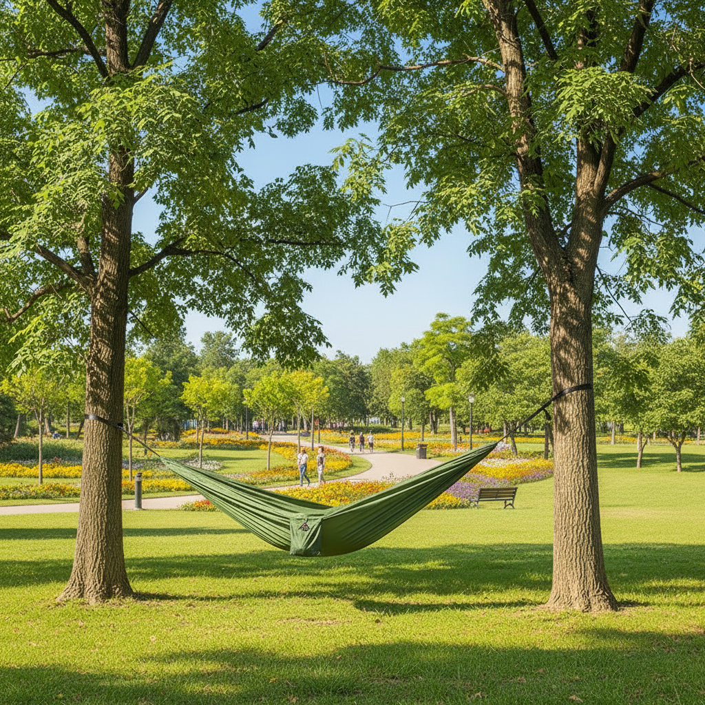 Outdoor Haven | Lightweight Camping Hammock with Straps & Storage Bag | Perfect for Beach Picnics and Hiking Adventures 3