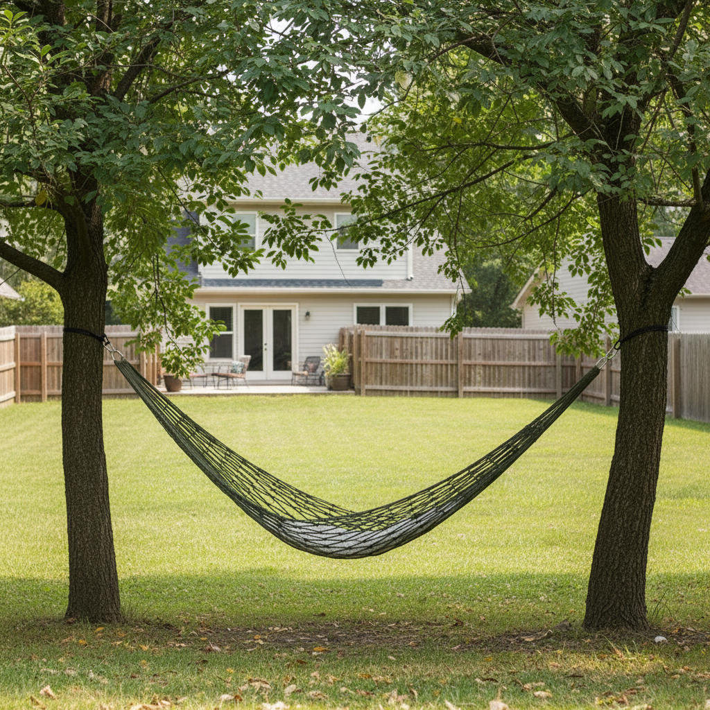 Outdoor Essentials | Camping Hammock with Durable Nylon Mesh | Lightweight & Portable for Relaxation in Nature 8
