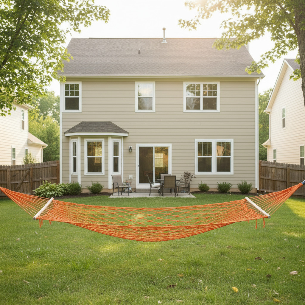 Outdoor Essentials | Camping Hammock with Durable Nylon Mesh | Lightweight & Portable for Relaxation in Nature 3