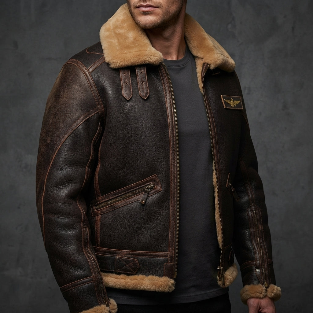 Mens PU Leather Jacket with Thick Lining 3