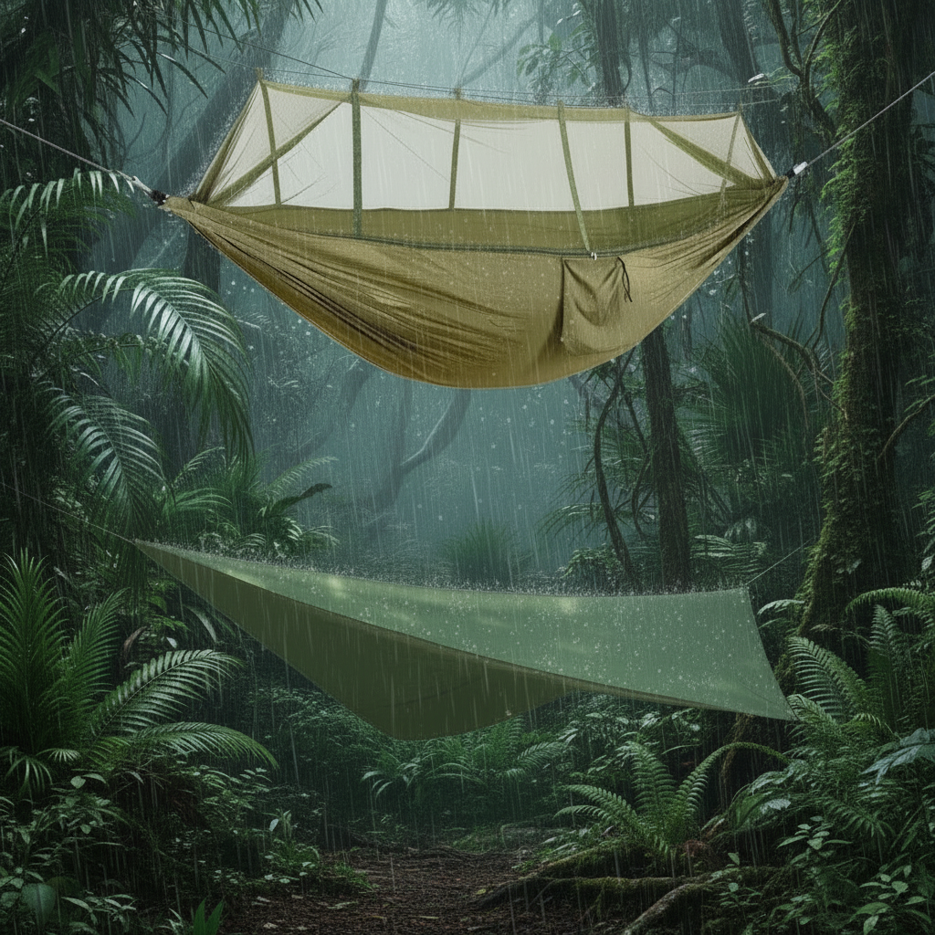 Outdoor Bliss | Camping Hammock for 2 with Integrated Mosquito Net | Lightweight Parachute Fabric for Easy Setup 8